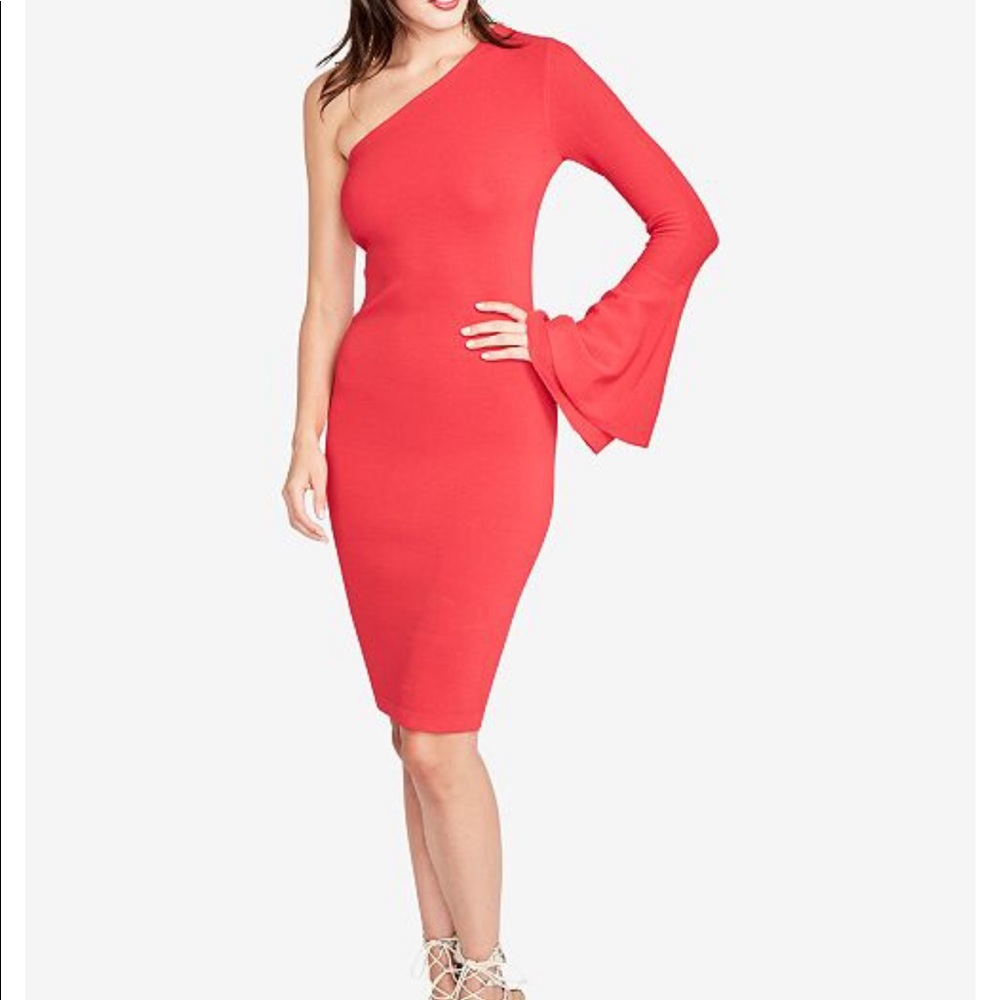 Red Rachel Roy Bell Sleeve Bodycon Dress